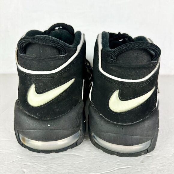 Nike Air More Uptempo Shoes Men's Size 10.5 414962-002 Black White Suede 2020 - Picture 5 of 8